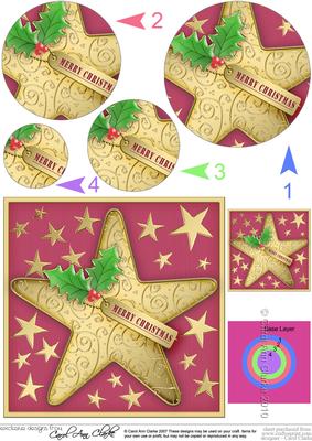 Xmas Star Circle Pyramage Topper