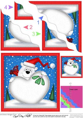 Ben Polar Bear Xmas Love Wavy Corner Side Stacker