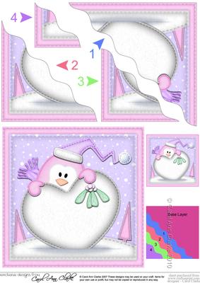 Penguin Xmas Love Wavy Corner Side Stacker