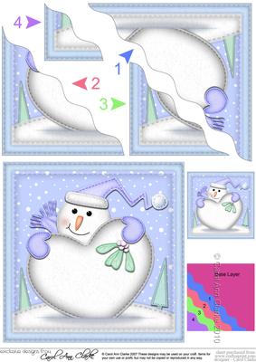 Snowman Xmas Love Wavy Corner Side Stacker