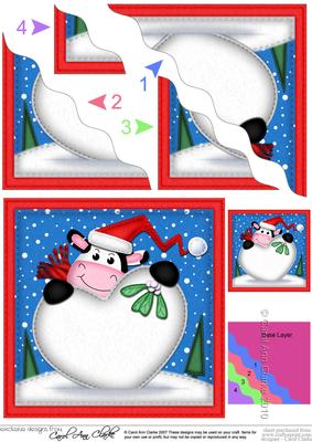 Milly Moo Cow Xmas Love Wavy Corner Side Stacker