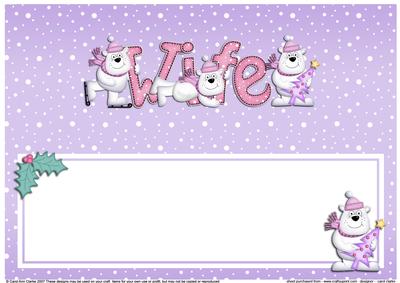Xmas Wife with Polar Bears Matching Large Dl Insert