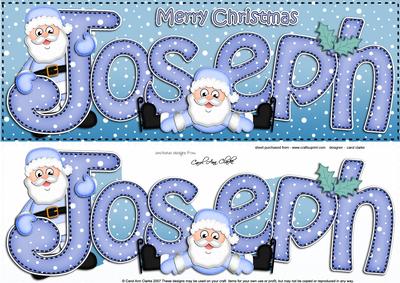 Xmas Large Dl Joseph Quick Card with Santa N 3D Decoupage
