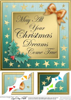 8 x 8 Elegant Christmas Greetings Scalloped Corner Topper