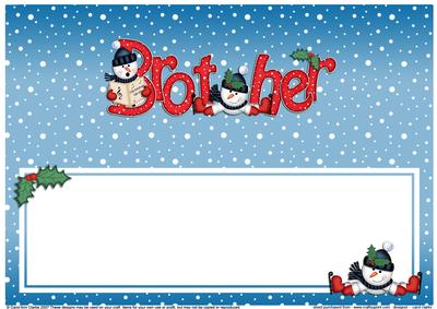 Xmas Brother with Snowmen Matching Large Dl Insert