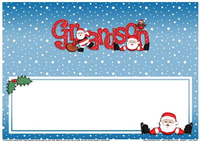 Xmas Grandson with Santa Matching Large Dl Insert