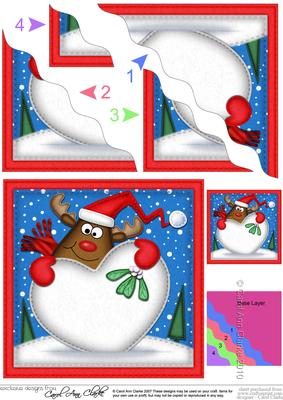 Rudolph Xmas Love Wavy Corner Side Stacker