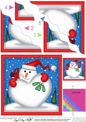 Snowman Xmas Love Wavy Corner Side Stacker
