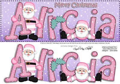 Xmas Large Dl Alicia Quick Card with Santa N 3D Decoupage