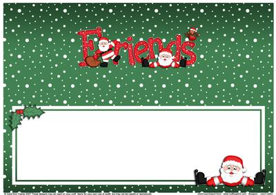 Xmas Friends with Santa Matching Large Dl Insert