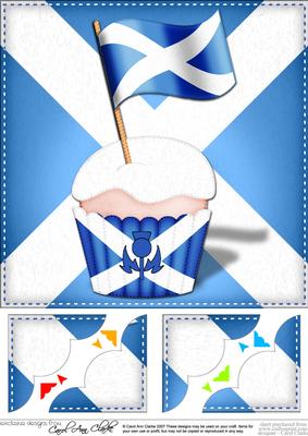 8 x 8 Flying the Flag Scotland Scalloped Corner Topper