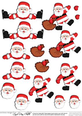 Xmas Santa 3D Decoupage Sheet