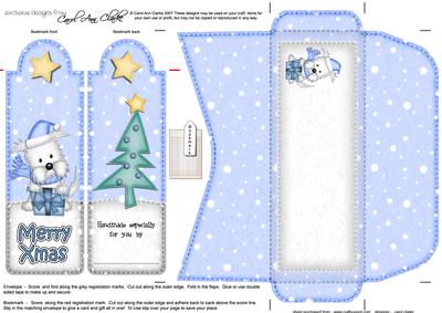 Xmas Westie Dog's Present Bookmark Card N Envelope