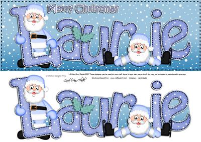 Xmas Large Dl Laurie Quick Card with 3D Decoupage