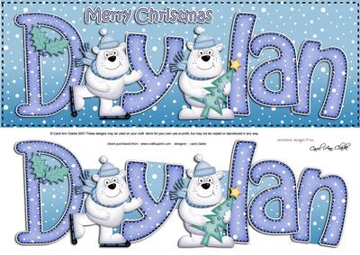 Xmas Large Dl Dylan Quick Card with 3D Decoupage
