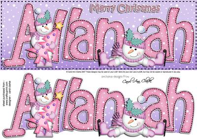 Xmas Large Dl Allanah Quick Card with 3D Decoupage