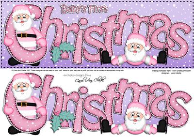 Large Dl Baby's First Christmas with 3D Decoupage