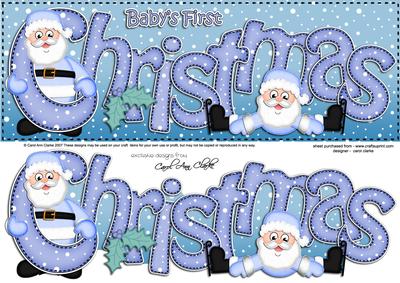 Large Dl Baby's First Christmas with 3D Decoupage