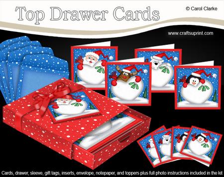 3D Top Drawer Xmas Snowball Cuties Cards Bumper Kit