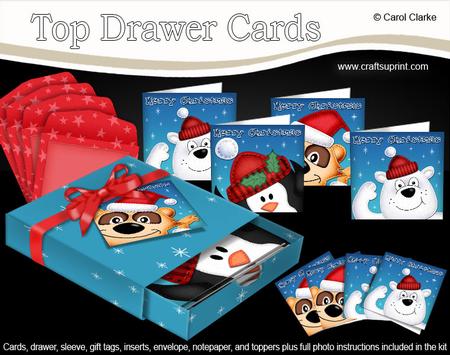 3D Top Drawer Xmas Cute Fun Cards Bumper Kit