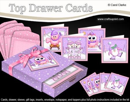 3D Top Drawer Xmas Modern Cute Christmas Cards Bumper Kit