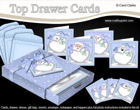 3D Top Drawer Xmas Snowball Cuties Cards Bumper Kit