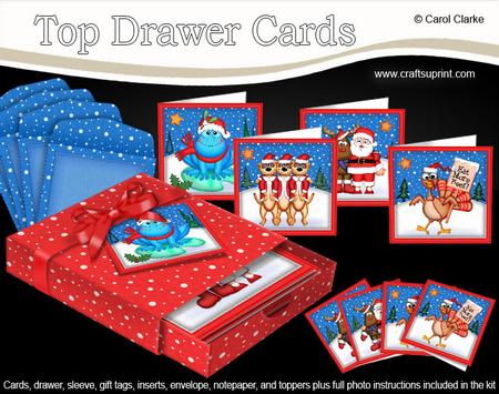 3D Top Drawer Xmas Cute Fun Cards Bumper Kit