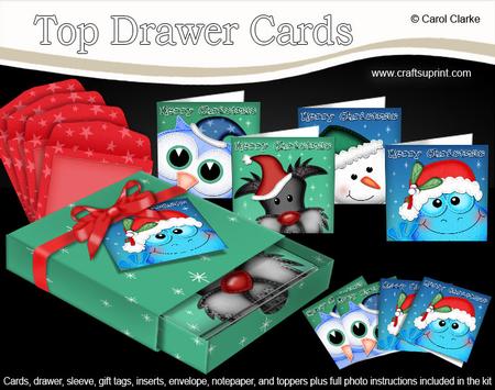 3D Top Drawer Xmas Cute Fun Cards Bumper Kit