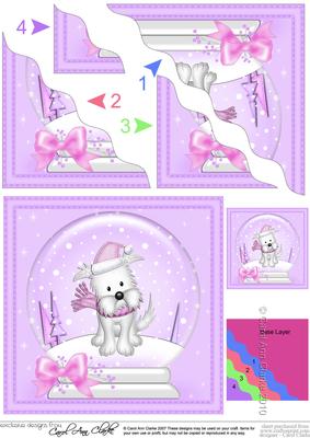 Xmas Westie Dog Snowglobe Wavy Corner Stacker