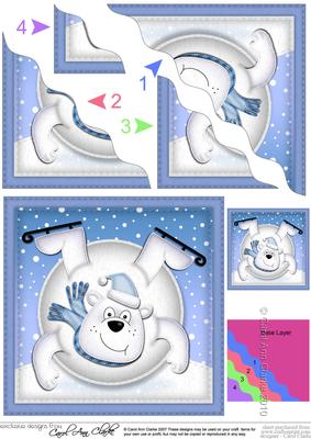 Oops Ben Polar Bear Snowball Wavy Corner Side Stacker Topper
