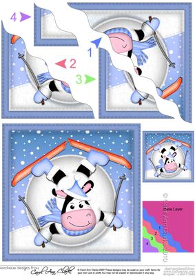 Oops Milly Moo Cow Snowball Wavy Corner Side Stacker Topper