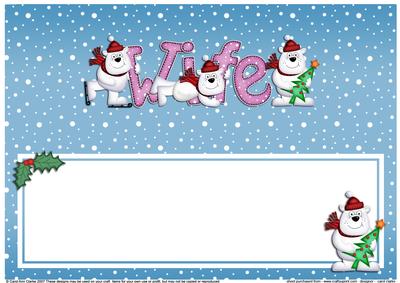 Xmas Wife with Polar Bears Matching Large Dl Insert