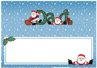 Xmas Dad with Santa Matching Large Dl Insert
