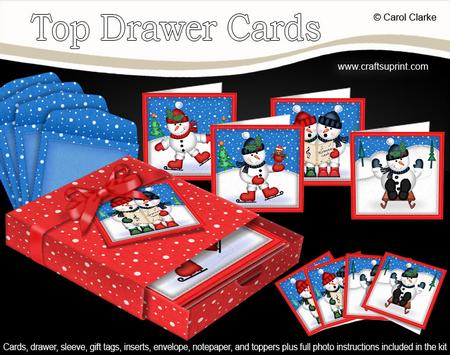 3D Top Drawer Xmas Snowmen Cards Bumper Kit