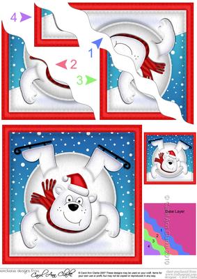 Oops Ben Polar Bear Snowball Wavy Corner Side Stacker Topper