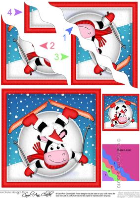 Oops Milly Moo Cow Snowball Wavy Corner Side Stacker Topper