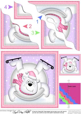 Oops Ben Polar Bear Snowball Wavy Corner Side Stacker Topper