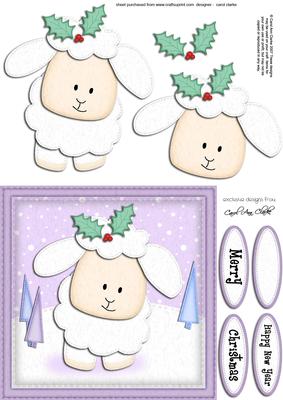 Xmas Little Lamb Quick Card N 3D Decoupage