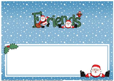 Xmas Friends with Santa Matching Large Dl Insert