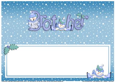 Xmas Brother with Snowmen Matching Large Dl Insert