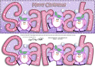 Xmas Large Dl Sarah Quick Card N 3D Decoupage