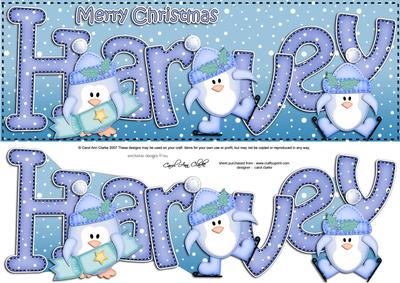Xmas Large Dl Harvey Quick Card N 3D Decoupage