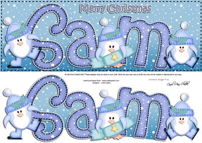 Xmas Large Dl Sam Quick Card N 3D Decoupage