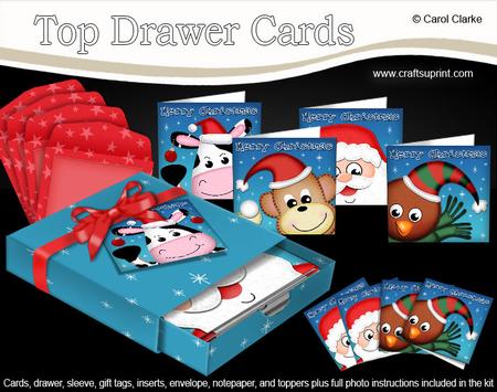 3D Top Drawer Xmas Cute Fun Cards Bumper Kit