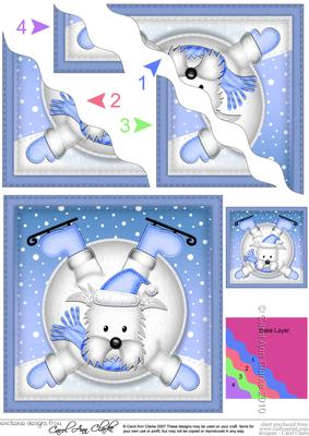 Oops Westie Dog Snowball Wavy Corner Side Stacker Topper