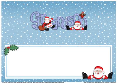 Xmas Grandson with Santa Matching Large Dl Insert