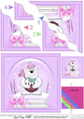 Xmas Ben Polar Bear's Pudding Snowglobe Wavy Corner Stacker