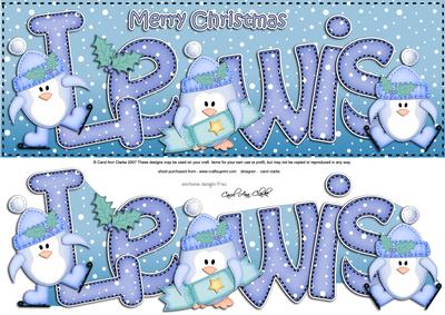 Xmas Large Dl Lewis Quick Card N 3D Decoupage
