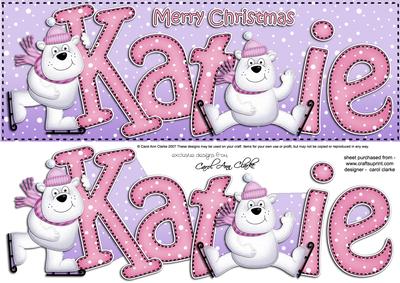 Xmas Large Dl Katie Quick Card N 3D Decoupage