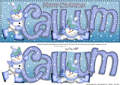 Xmas Large Dl Callum Quick Card N 3D Decoupage